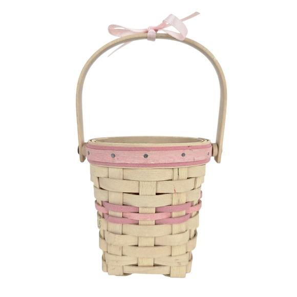 Longaberger Other - Longaberger Basket American Cancer Society White Washed Pink Blonde Handle 2002